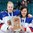 KAMLOOPS, BC - APRIL 4: Russia's Fanuza Kadirova #3 and Olga Sosina #18 celebrate with the third pace trophy following a 1-0 bronze medal game shoot-out win over Finland at the 2016 IIHF Ice Hockey Women's World Championship. (Photo by Andre Ringuette/HHOF-IIHF Images)

